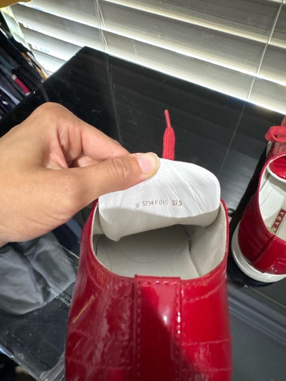 Prada Downtown Red patent leather trainers - Picture 3 of 5